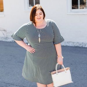 Talbots Quatrefoil Print Dress with sleeves, size 3x